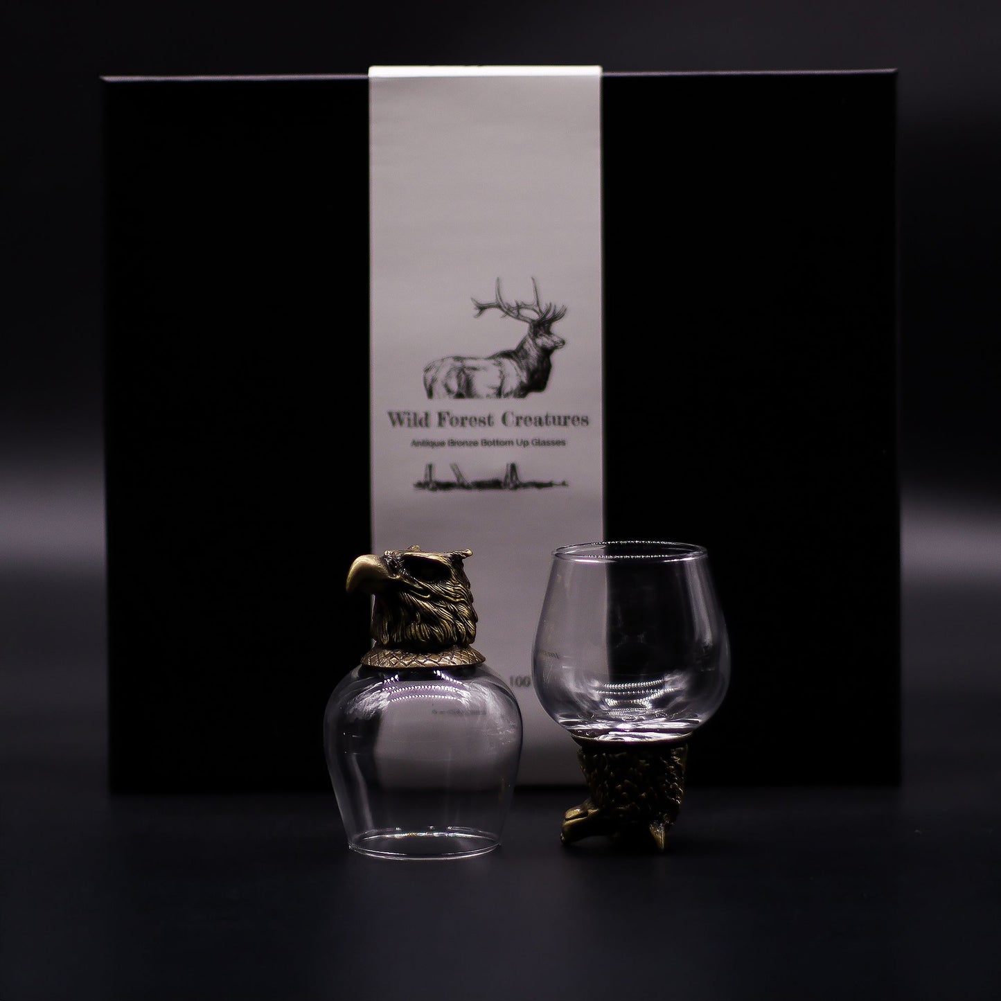Gift Set of 6 Glasses  - Mystical Creatures - Antique Bronze