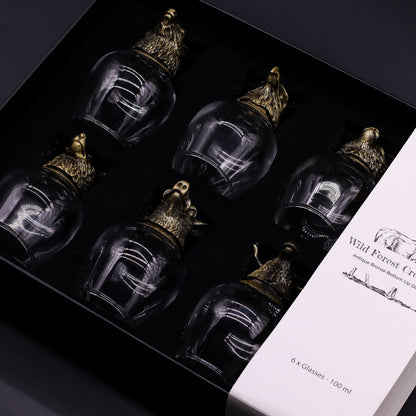 Gift Set of 6 Glasses  - Mystical Creatures - Antique Bronze