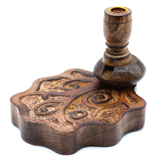 Small Mango Wood Backflow Burner - Tree of Life