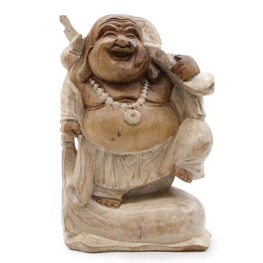 Happy Buddha Wood - Whitewash 30cm