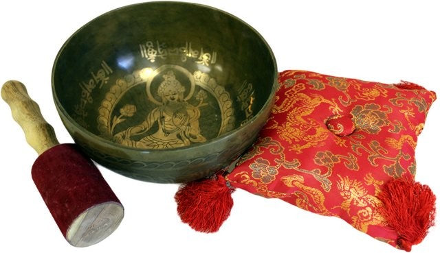 Brass Golden Tara - Special Singing Bowl Set